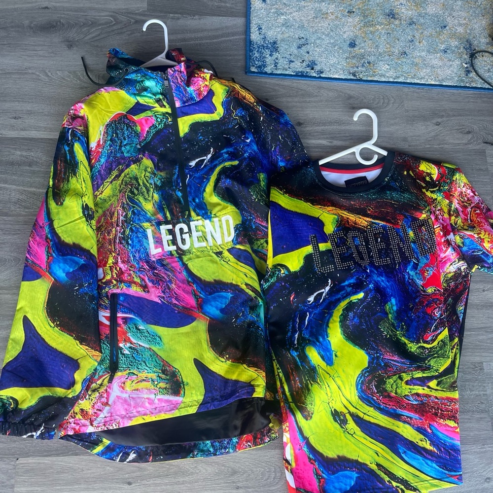 Encrypted Legends windbreaker 2xl and shirt 3xl new